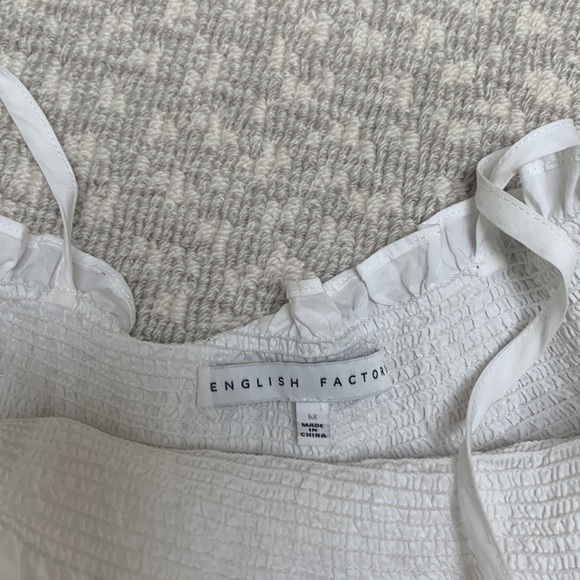 English Factory White Off Shoulder Blouse with Spaghetti Straps - Picture 2 of 2